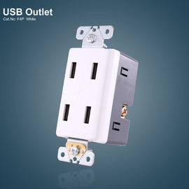 흰색 4 USB 포트 GFCI 수신기 스크루리스 플레이트와 전기 USB 소재