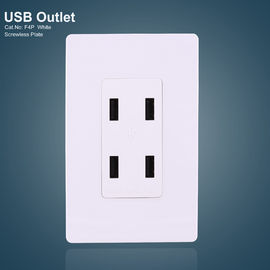 흰색 4 USB 포트 GFCI 수신기 스크루리스 플레이트와 전기 USB 소재