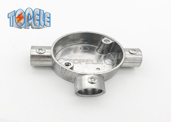 3/4" 1" BS31 유도 알루미늄 부착 원형 상자 3 Way / Tee Box Iso